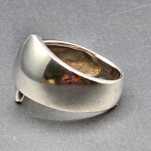Sterling Silver 925 Modernist Bypass 6mm Band Ring Size 8 6.9g - Picture 2 of 8